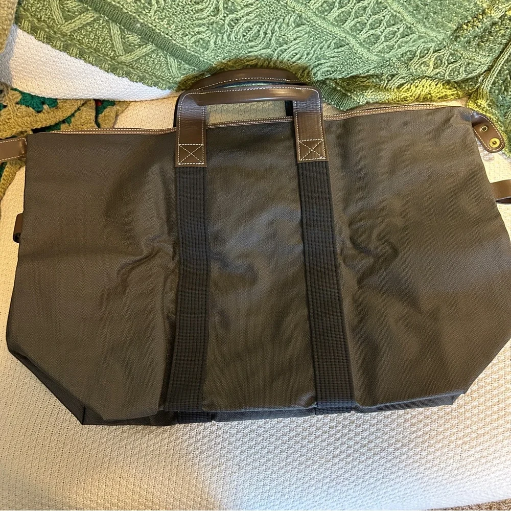 DUNHILL Men’s Brown and Black Travel Weekender Quiet Luxury Duffel Bag